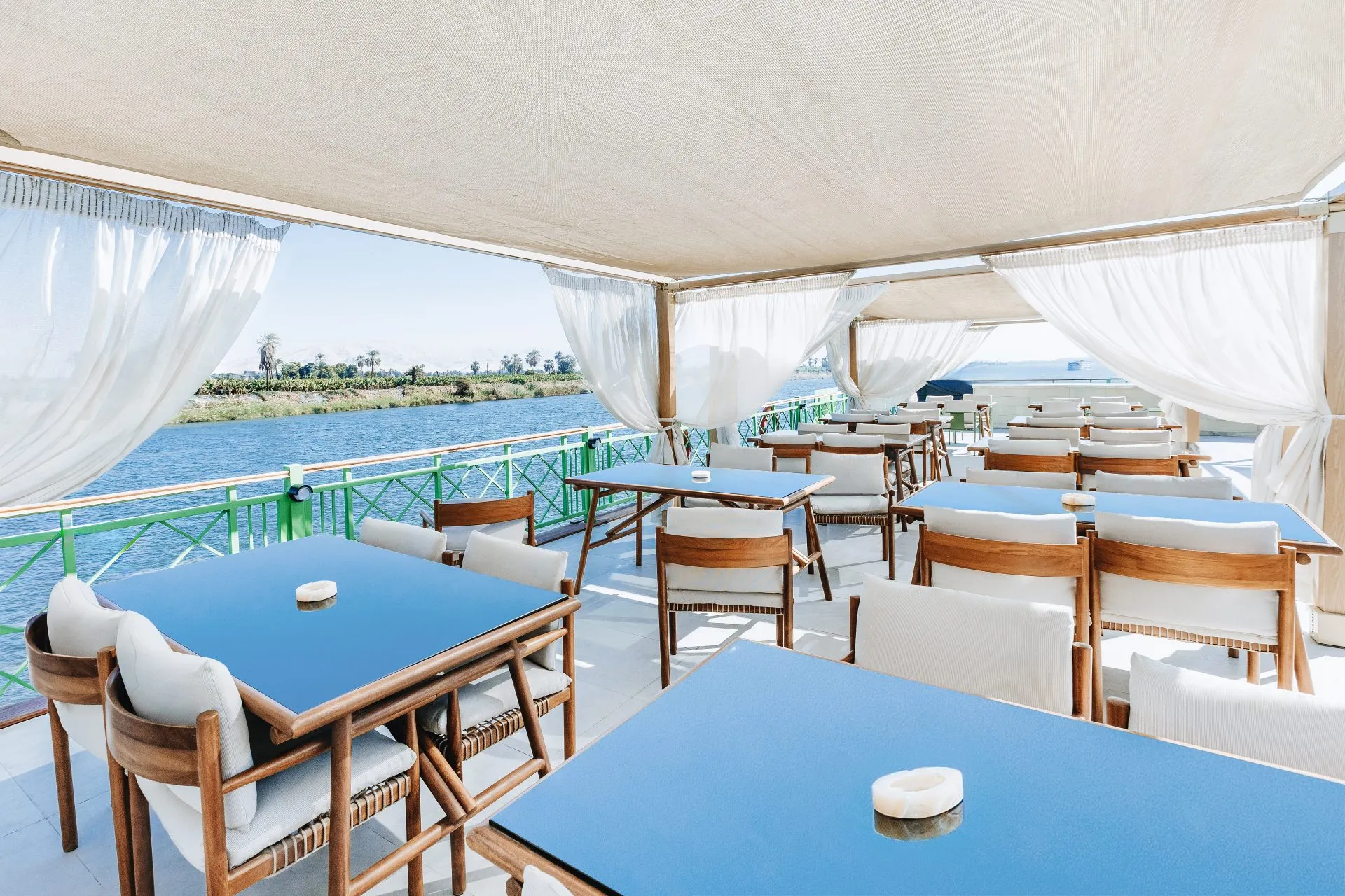 Sun deck of the Esmeralda Nile Cruise Nile cruise